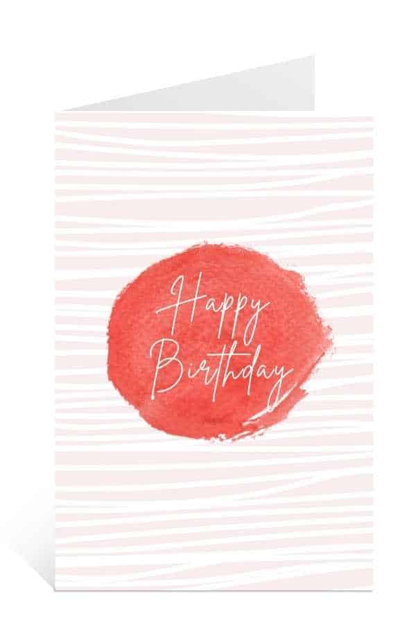 Simple Orange Happy Birthday Card Free Download 