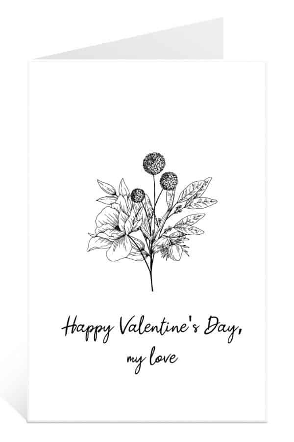 Mock-up Card of printable valentine cards hvd my love