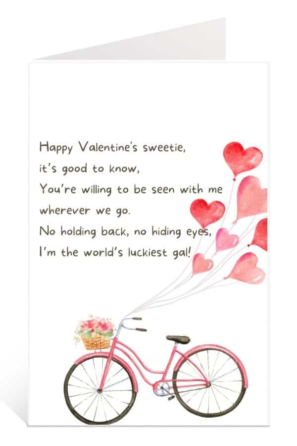 Mock-up Card of printable valentine cards short love poem